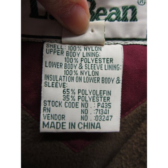 VINTAGE LL Bean Jacket XL Parka Stowaway Hood Fleece Lined Insulated 90s - Picture 16 of 16